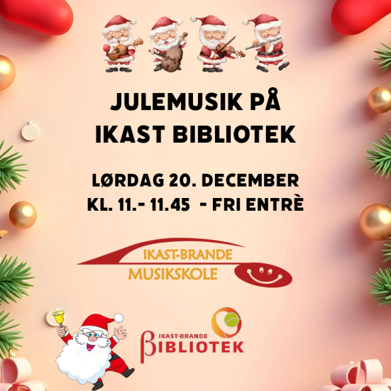 billede af julenisser der spiller musik