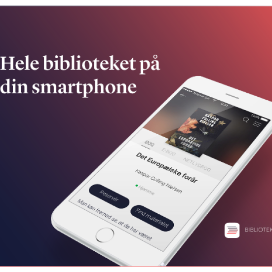 Billede af mobil med app biblioteket