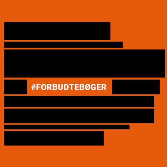 Logo for kampagnen Forbudte bøger (bogstak)