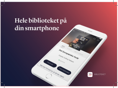 Billede af mobil med app biblioteket