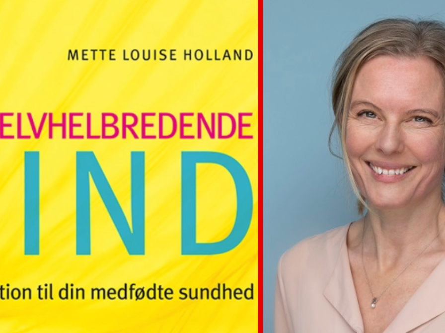 billede af bogforside og smilende kvinde